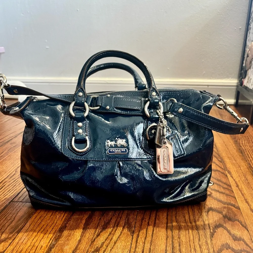 Coach Madison Patent Leather Sabrina Large Satchel - Picture 2 of 11